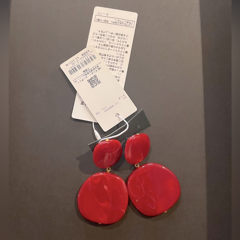 Red amber earrings